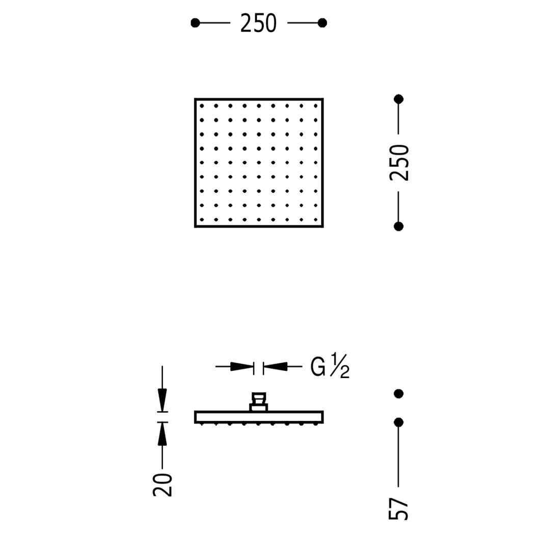 ROCIADOR DUCHA TRES MODELO FULL 250X250 CROMO 