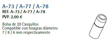 BOLSA DE 20 CASQUILLOS 6MM A-78